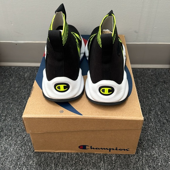 NEW Mens Champion Rally Crossover High Top Shoes Size 10.5 Black-NeonGreen-White - Picture 3 of 6